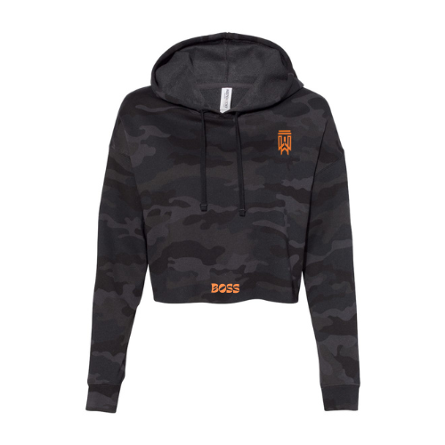 Camo Boss Cropped Hoodie