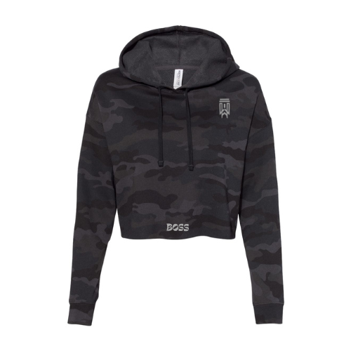 Camo Boss Cropped Hoodie