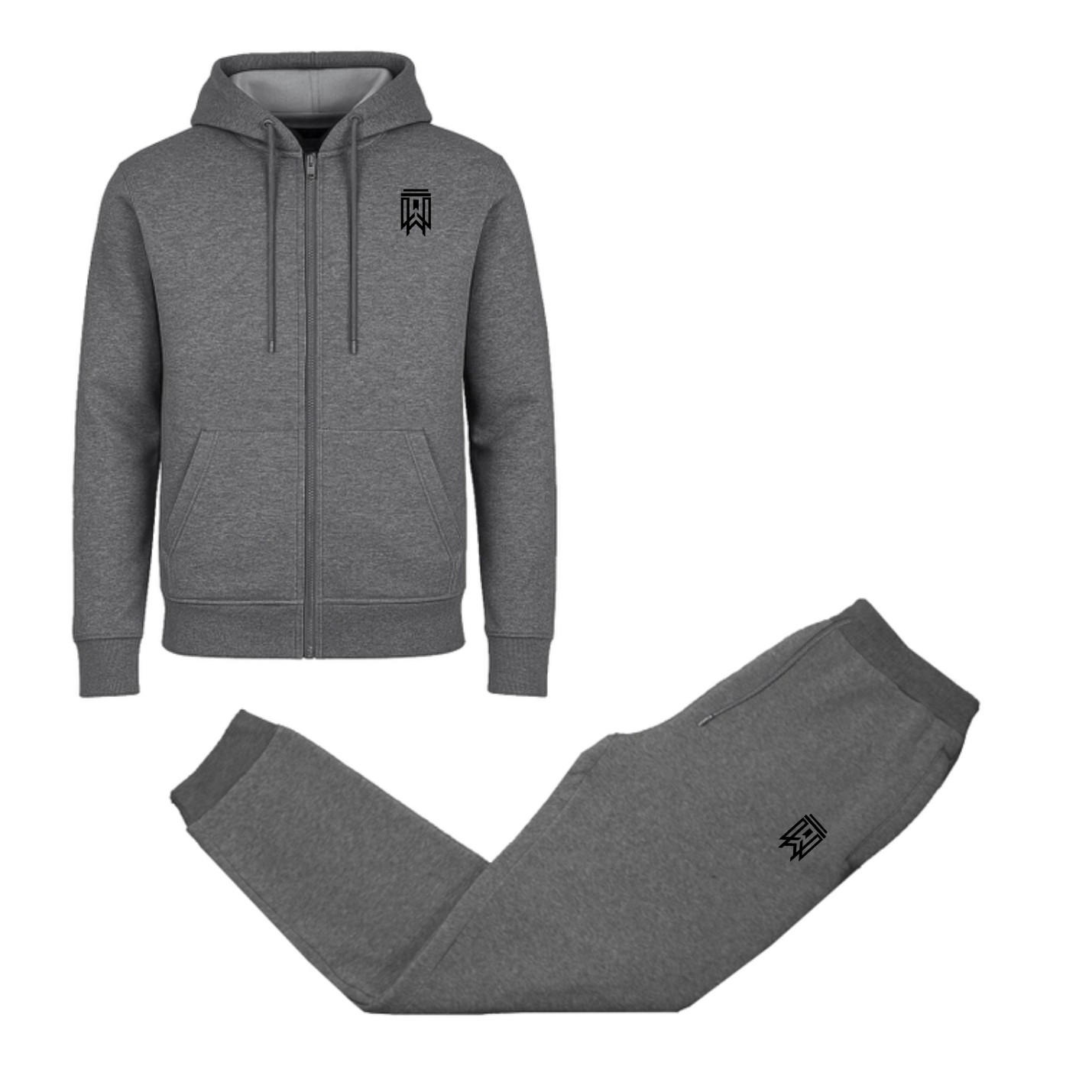 Gray tracksuit set on a white background